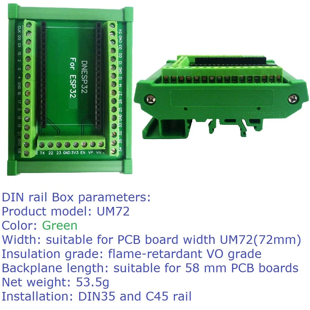 DIN Rail Terminal Adapter module for ESP32/Arduino