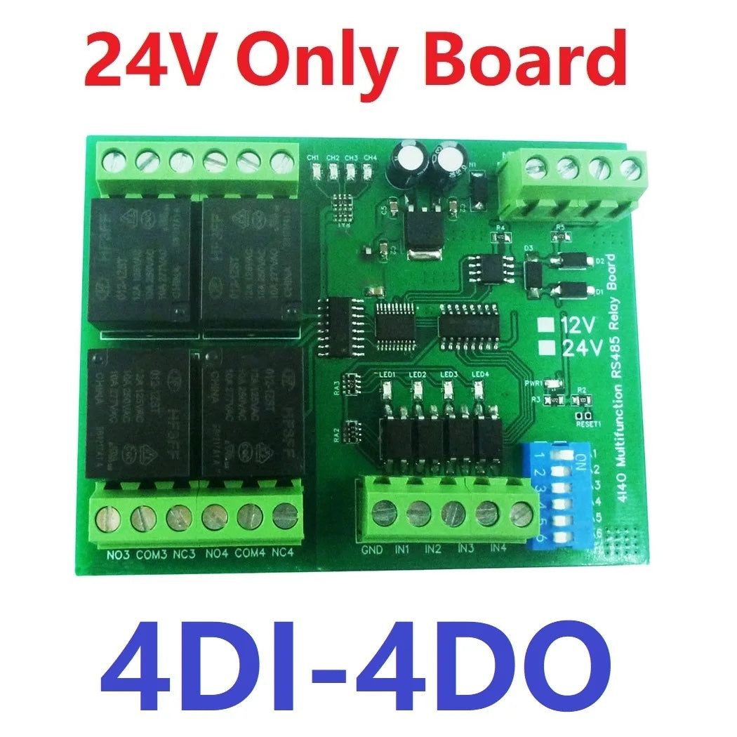 Modbus RTU Relay Board – 24V, 10A, 1–12 Channels