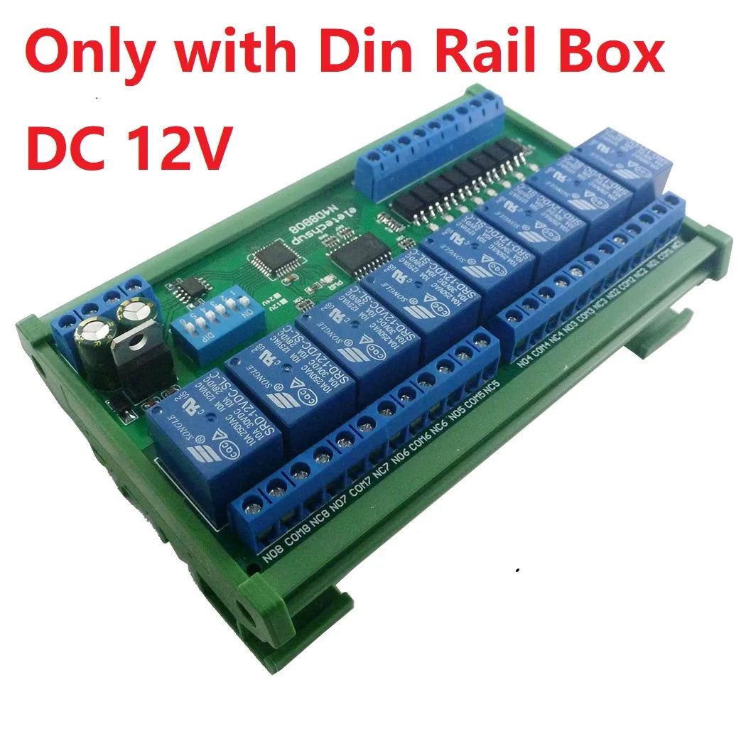 RS485 Modbus IO Module – DIN Rail, 8CH In/Out