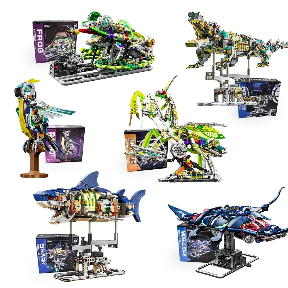 DIY Mechanical Animal Blocks – Sea & Land Creatures