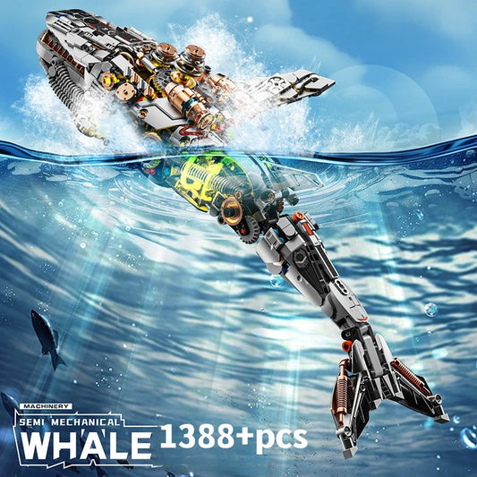 Light-Up Sea Animal Brick Set – Whale Model