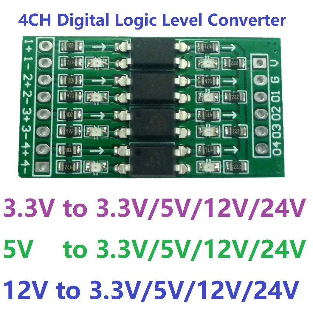 Digital Level Shifter Module – 3.3V to 24V, optical-Isolated