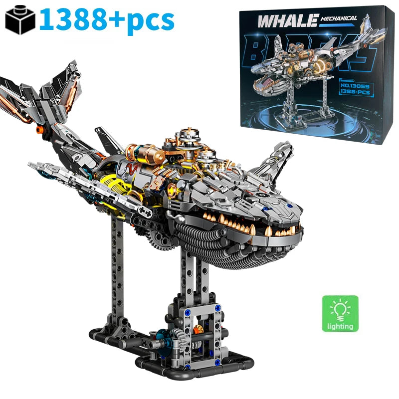 Light-Up Sea Animal Brick Set – Whale Model