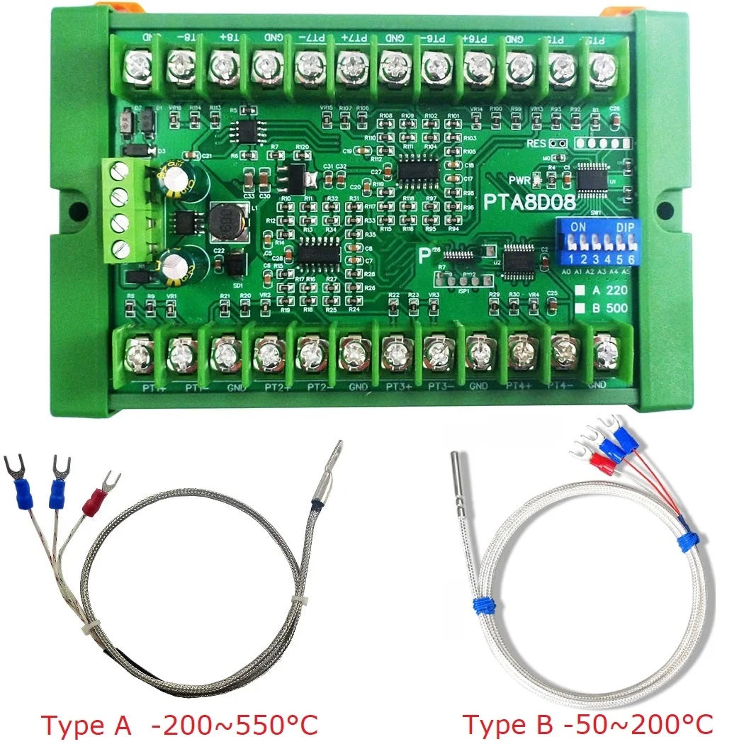RS485 Temperature Sensor Module – 8AI, PT100/RTD